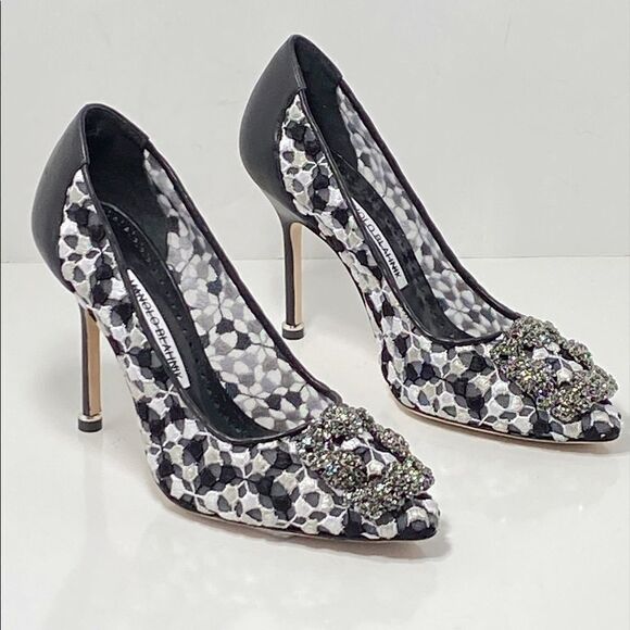 Manolo Blahnik Hangisi 105 Embellished Embroidered Pumps size 36 - Picture 7 of 14